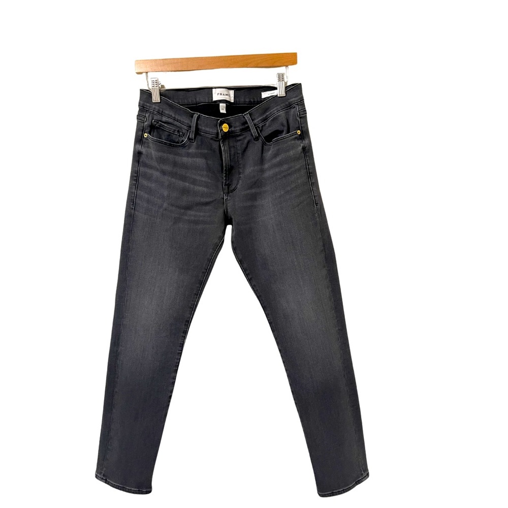 Frame Gray Washed Le Garçon High Waist Denim Jeans Size 28